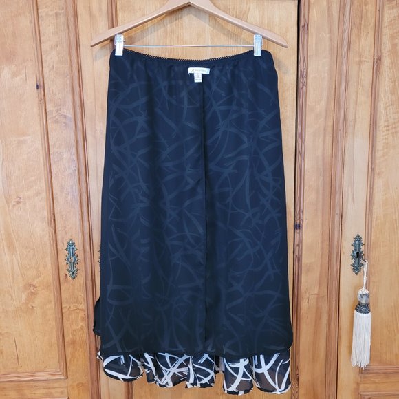 JM Collection Floaty Gauze Midi Skirt. Size 12 - Picture 5 of 6